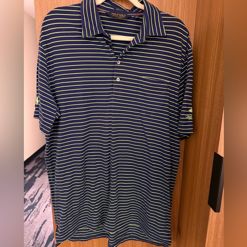 Polo Golf Ralph Lauren Vintage Lisle Polo Shirt L Striped Golf Club Performance‎